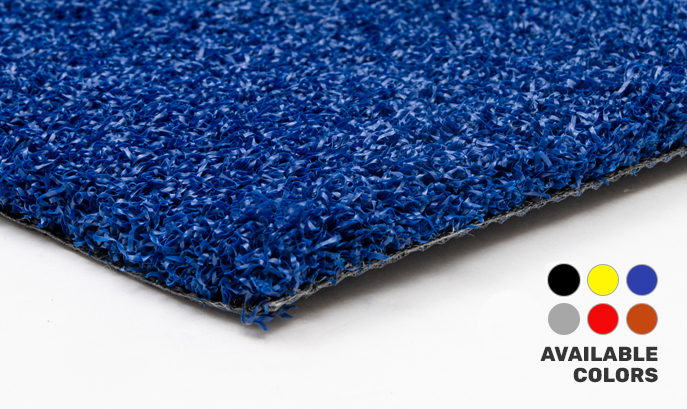 Blue artificial grass sample from synthetic turf resources